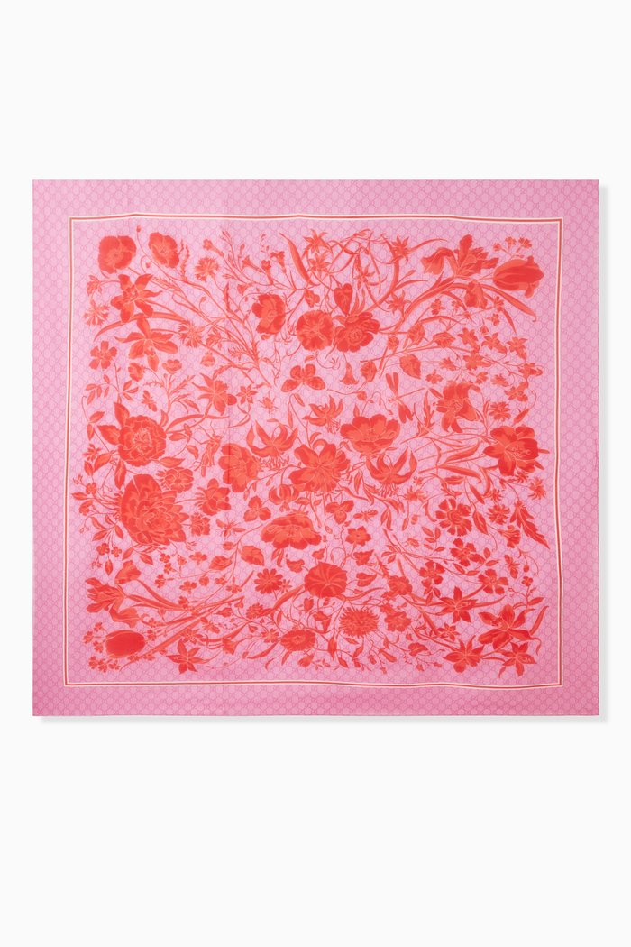 

Flora Shawl in Cotton-silk, Pink