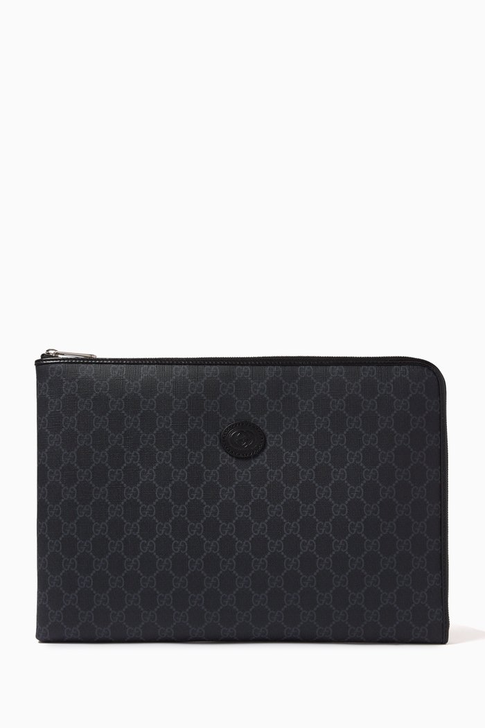 

Medium GG Document Case in Canvas, Black