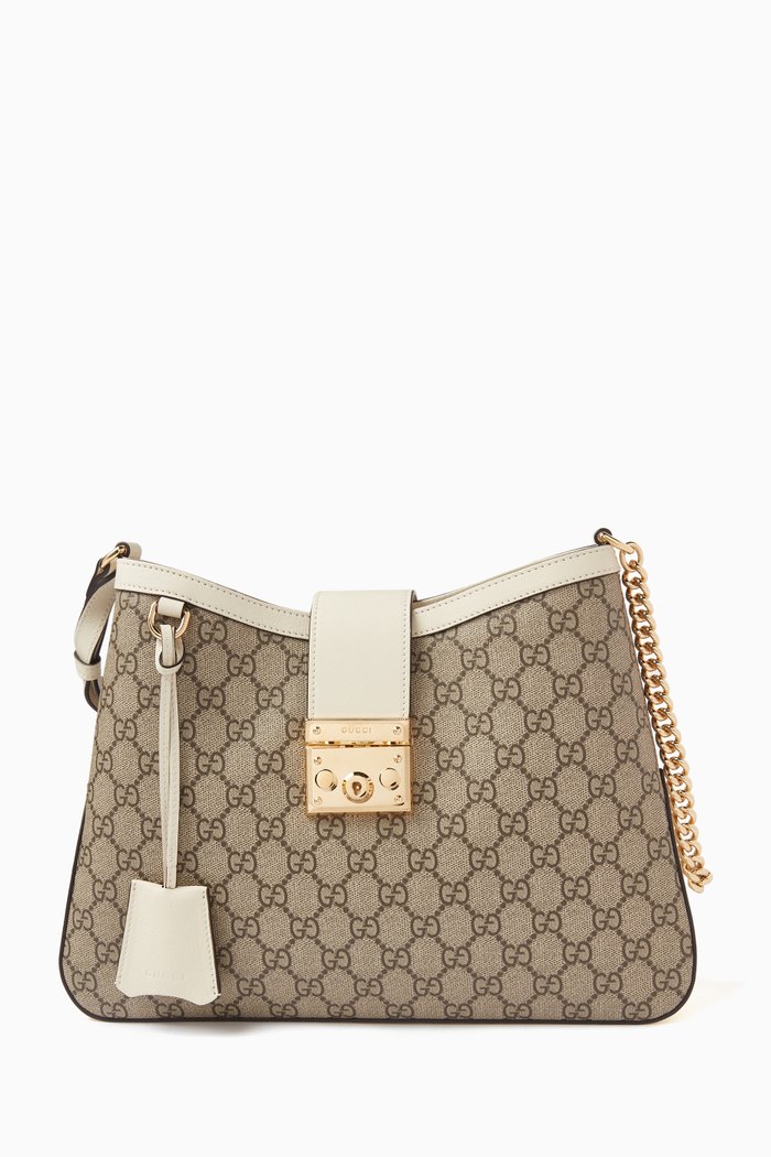

Medium Padlock Shoulder Bag in GG Canvas, Neutral
