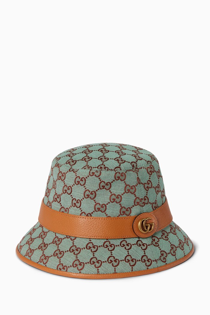Logo Bucket Hat in GG Canvas, Blue