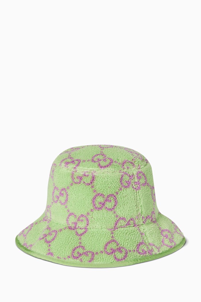 

GG Jacquard Bucket Hat in Terrycloth, Green