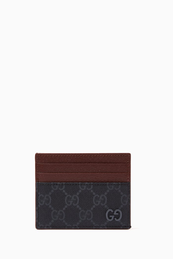 

GG Card Case in Supreme Canvas, Black