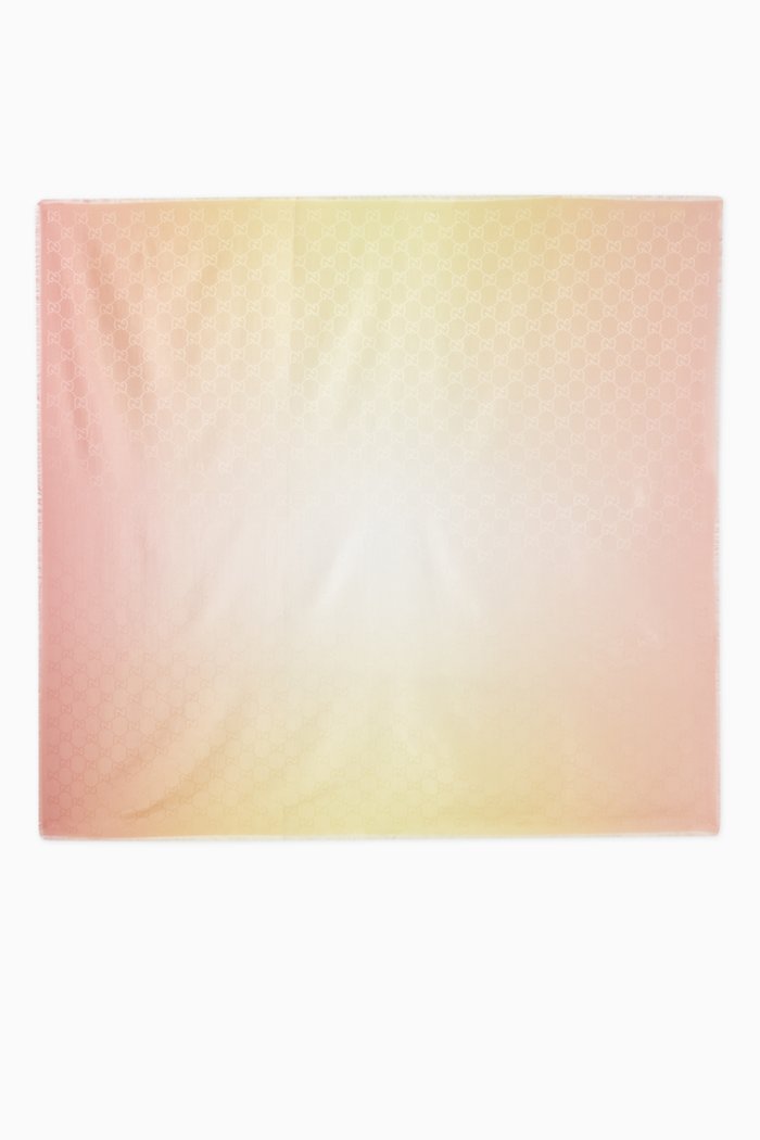 

Ombre GG Shawl in Cotton-silk, Multicolour