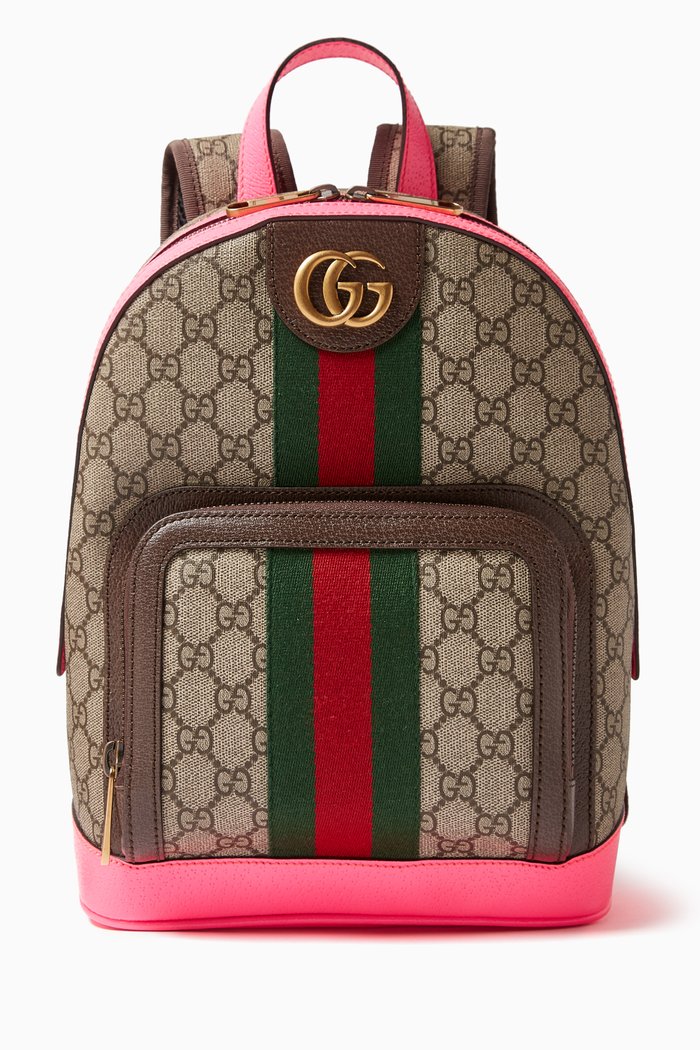 

Small Ophidia GG Backpack in Canvas, Neutral