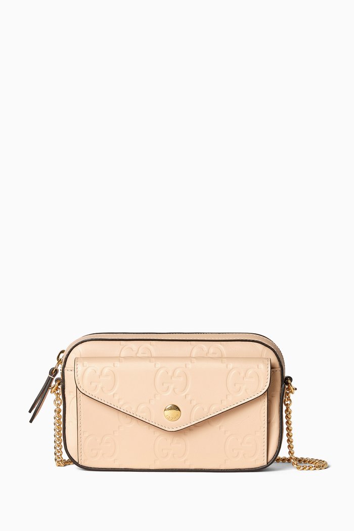 

Super Mini GG Shoulder Bag in Leather, Neutral