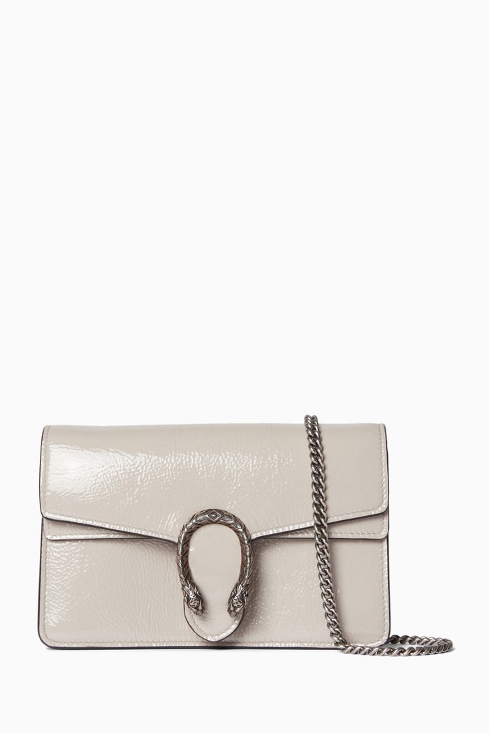 

Dionysus Super Mini Bag in Patent Leather, White