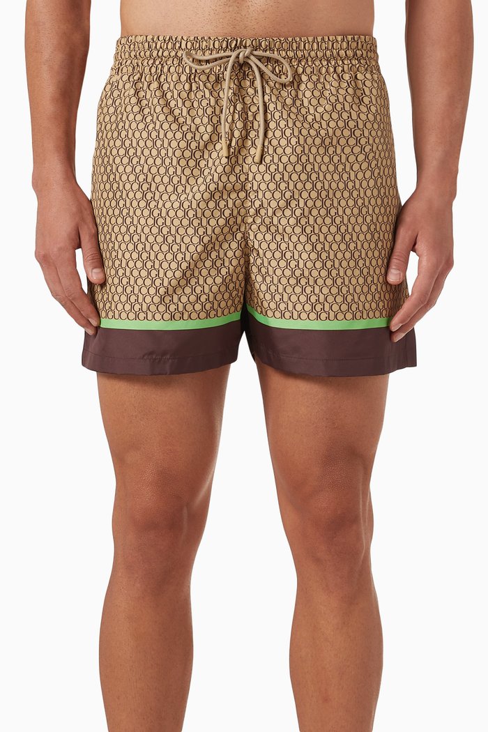 

All-over Logo Swim Shorts in Nylon, Neutral