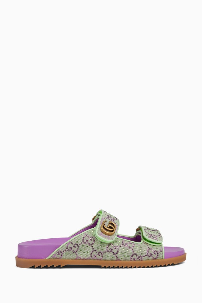 

Logo-embellished Sandals in GG Crystal Canvas, Green