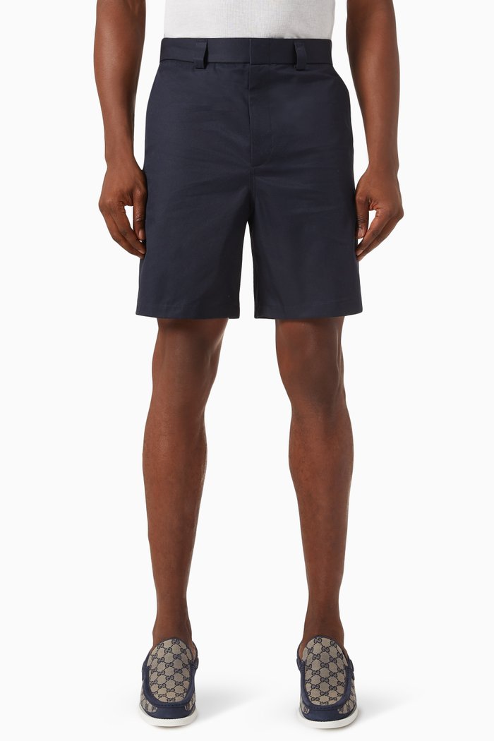 

Straight-leg Shorts in Cotton-twill, Blue