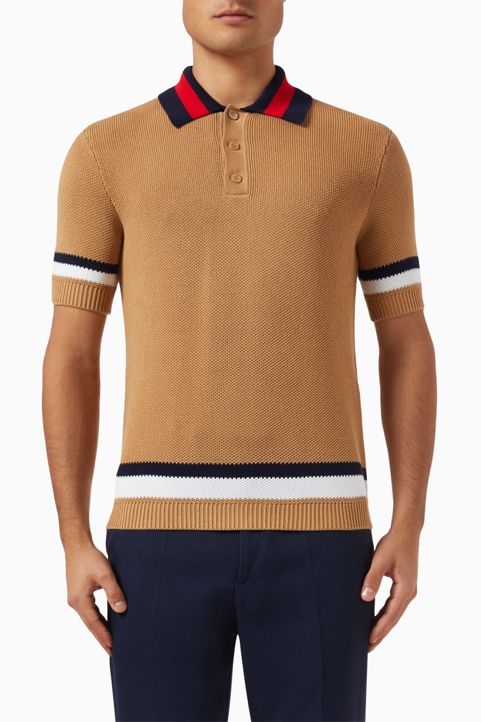 

Polo Shirt in Piquet Knit, Neutral