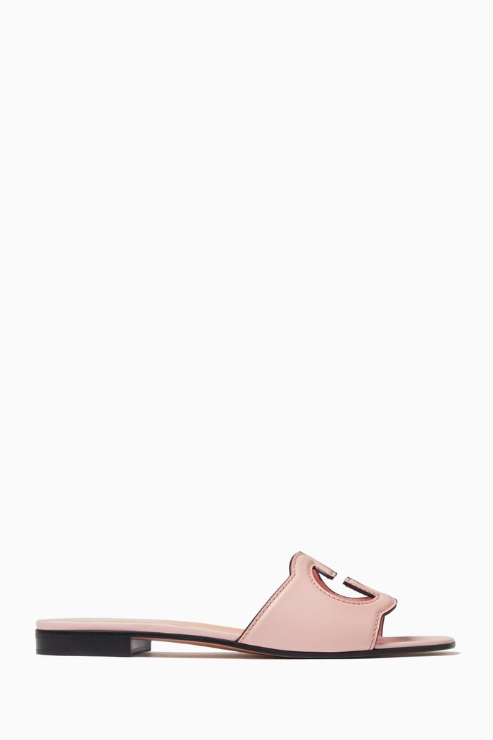

GG Cut-out Sandals in Leather, Pink