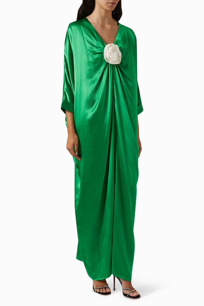 

Gilles Maxi Dress in Silk-satin, Green