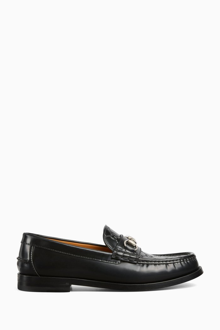 

Loafers with Horsebit in GG Leather, Black