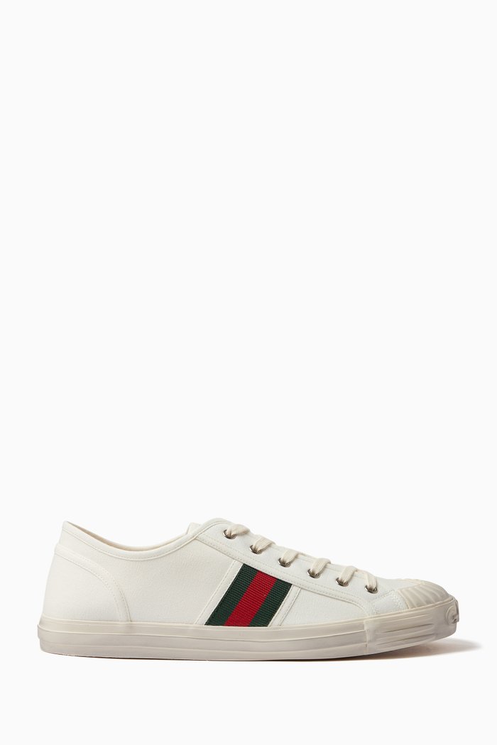 

Web Low-top Sneakers in Cotton Canvas, White