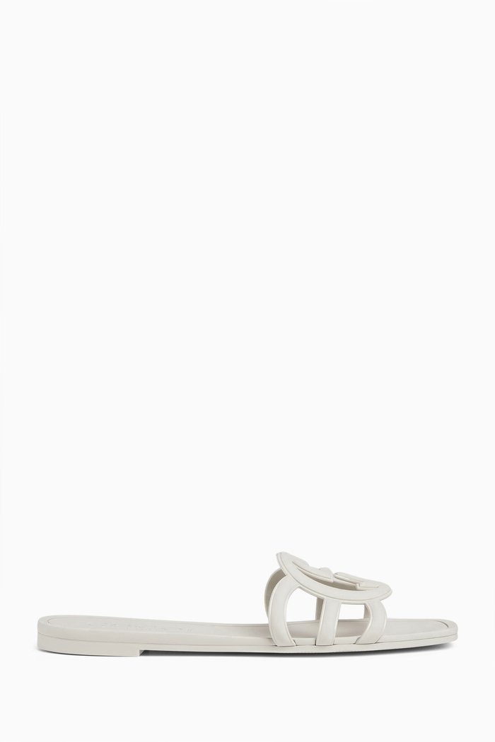 

GG Slide Sandals in Rubber, White