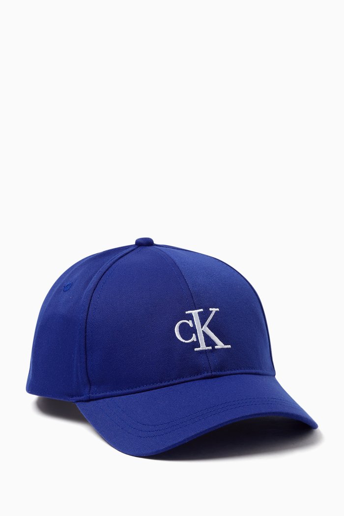 

Monogram Embroidered Cap, Blue