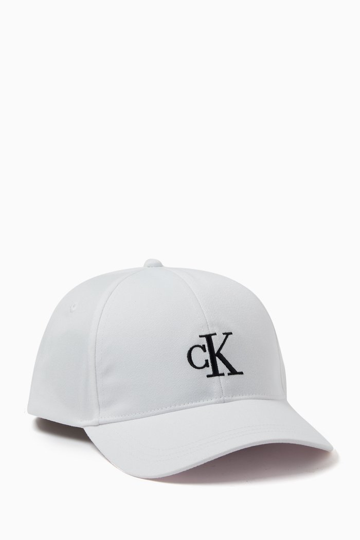 

Monogram Embroidered Cap, White