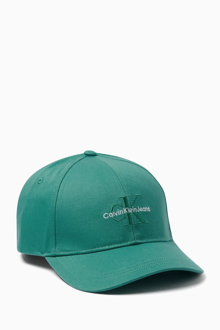 

Monogram Logo Embroidered Cap in Organic Cotton, Blue