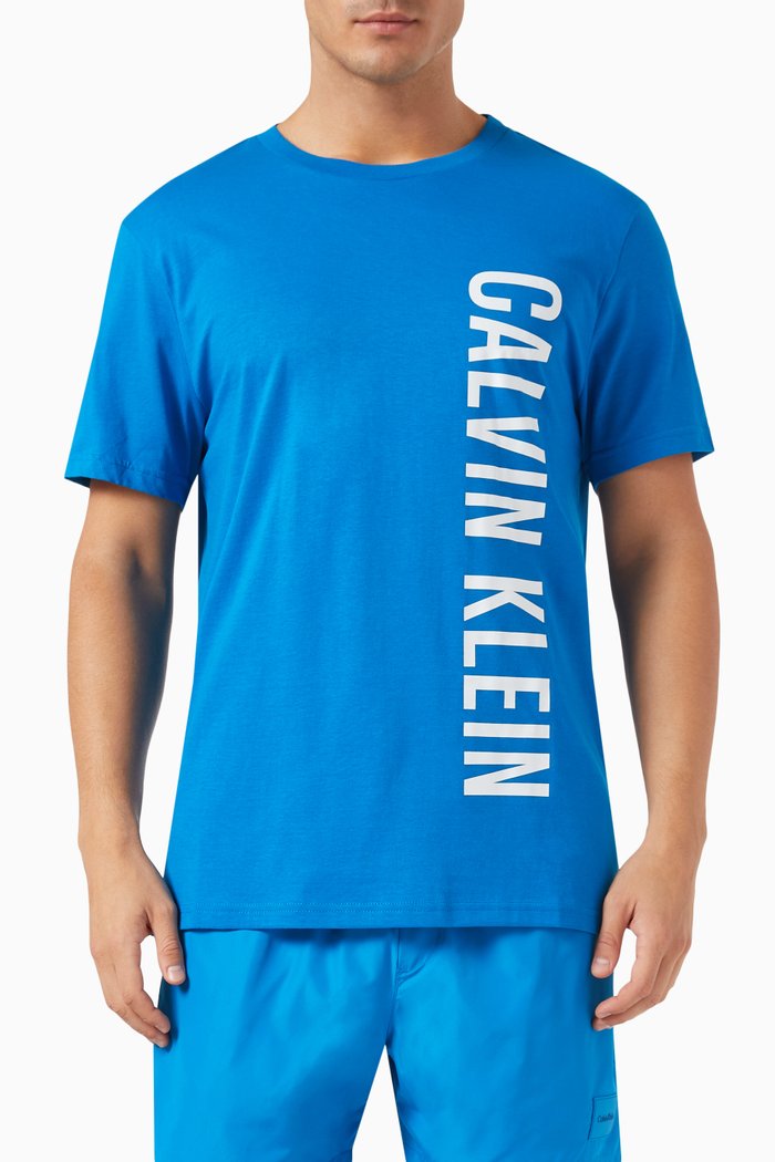 

Logo Print T-shirt in Cotton, Blue