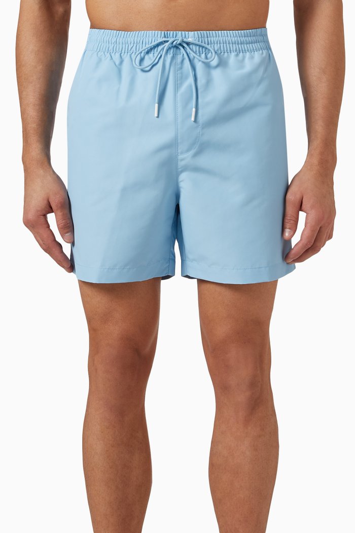 

Logo Tape Medium Drawstring Swim Shorts, Blue