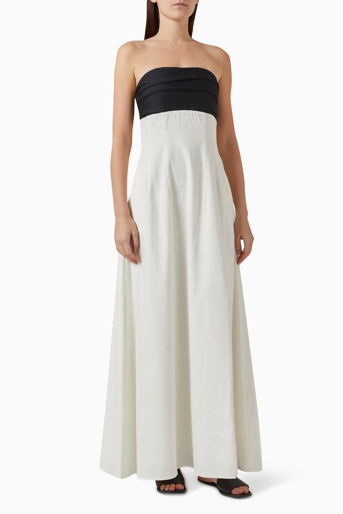 

Marcia Maxi Dress in Stretch-linen, Black