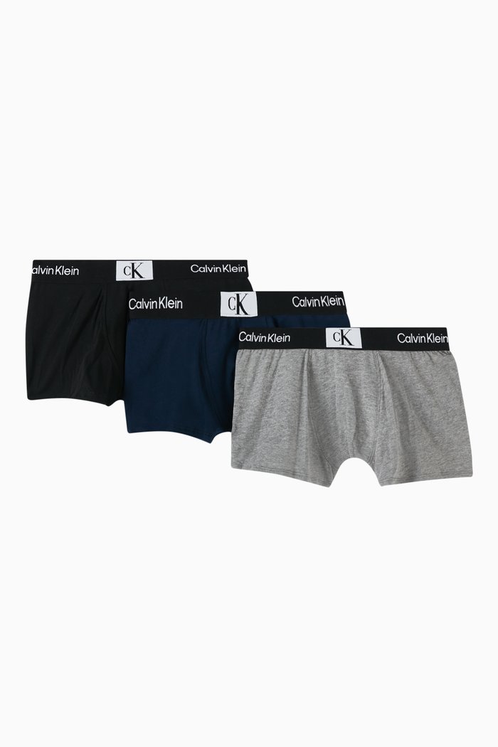 

Logo Underwear in Cotton-stretch, Set of 3, Blue