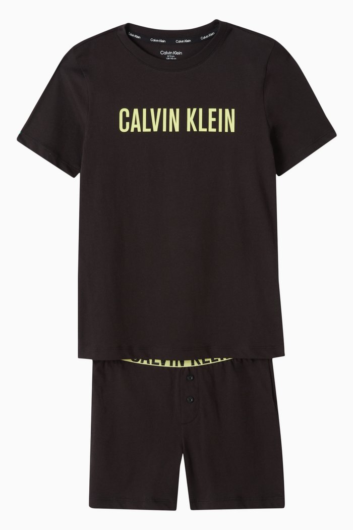 

Logo T-shirt & Shorts Set in Cotton, Black
