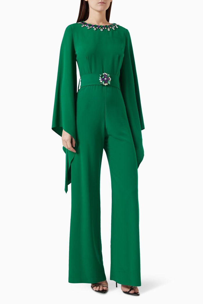 

Flared-sleeve Jumpsuit, Green