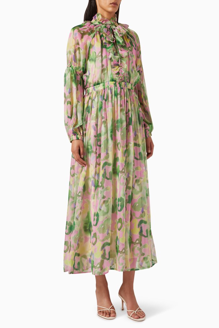 

Floral-print Midi Dress, Green