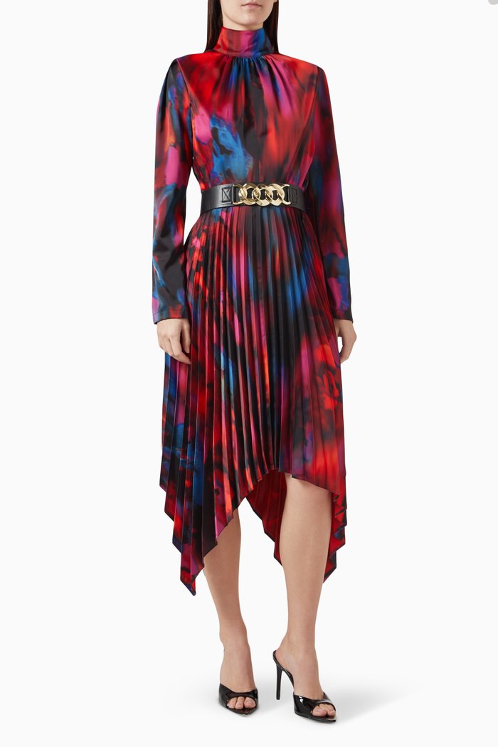 

Handkerchief-hem Midi Dress, Red