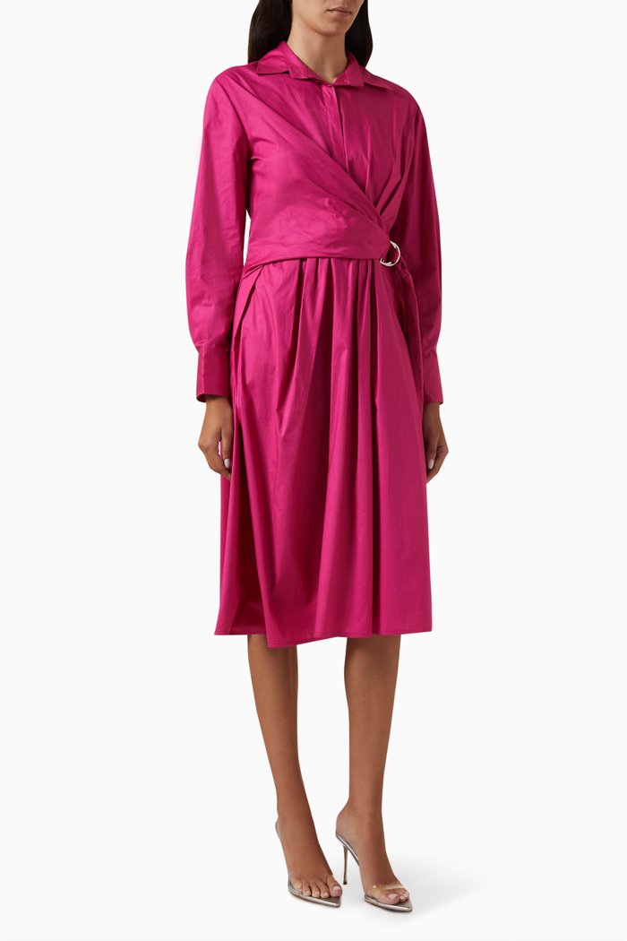 

Wrap-front Midi Dress, Pink