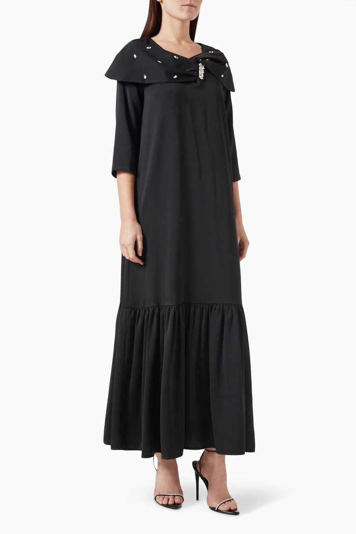 Crystal-embellished Maxi Dress, Black