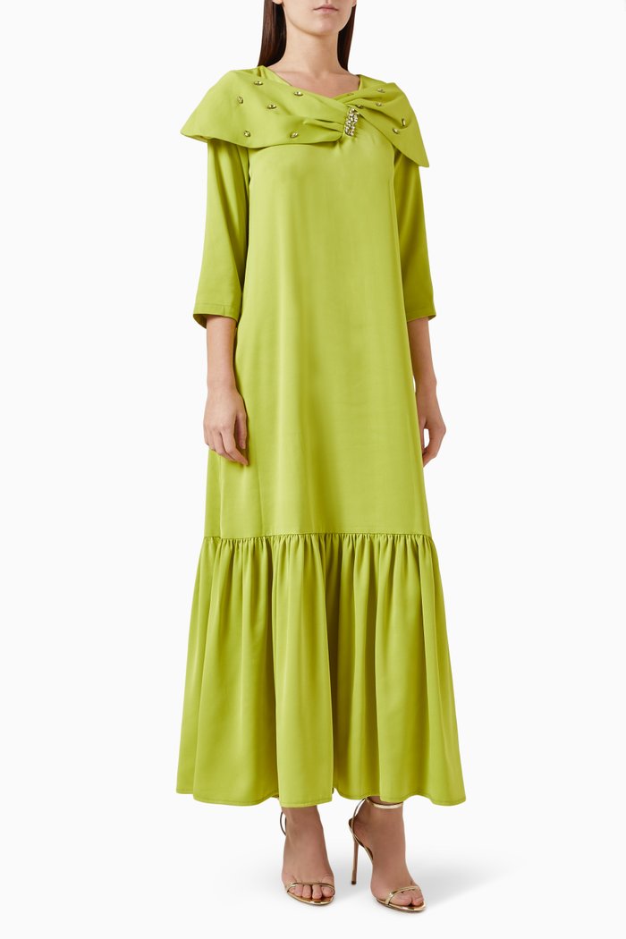 

Crystal-embellished Maxi Dress, Green