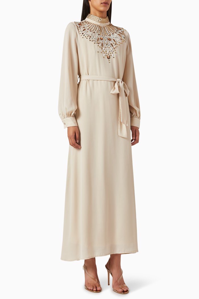 

Embellished Maxi Dress, Neutral