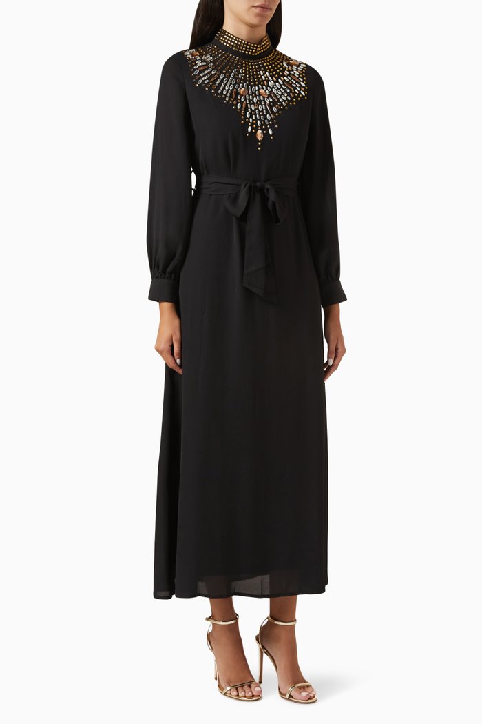 

Embellished Maxi Dress, Black