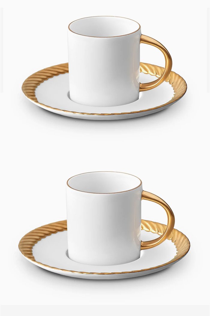 

Corde Espresso Cup and Saucer, Set of 2, White