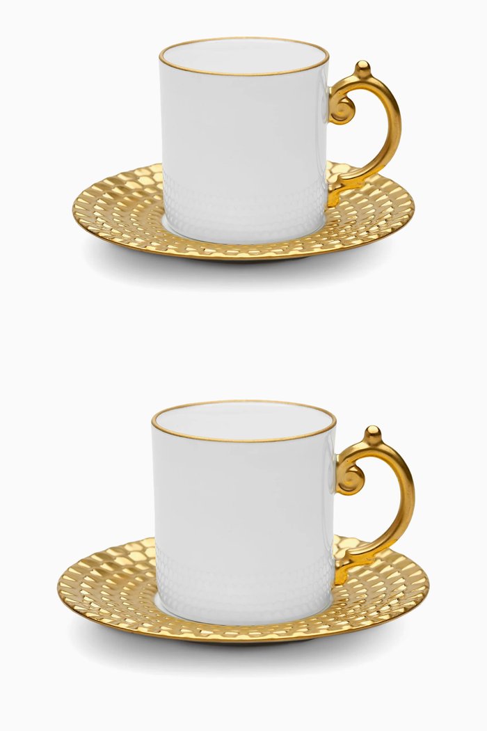 Aegean Espresso Cup and Saucer, Set of 2, White