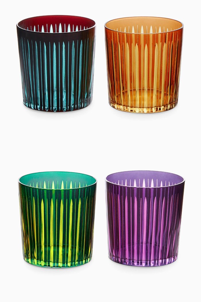 

Prism Double Old Fashioned Glasses, Set of 4, Multicolour