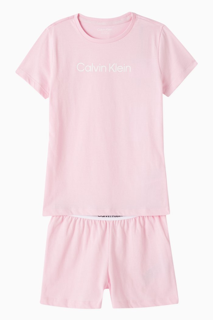 

Logo Pyjama Set in Cotton, Pink