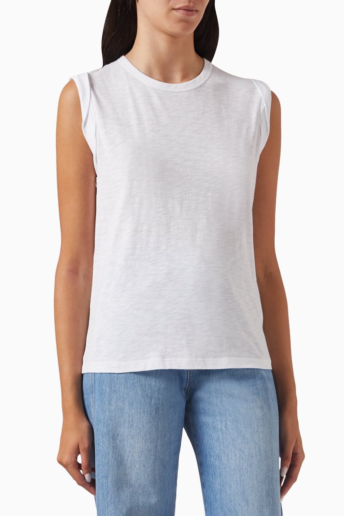 Dress Muscle T-shirt in Pima Cotton, White