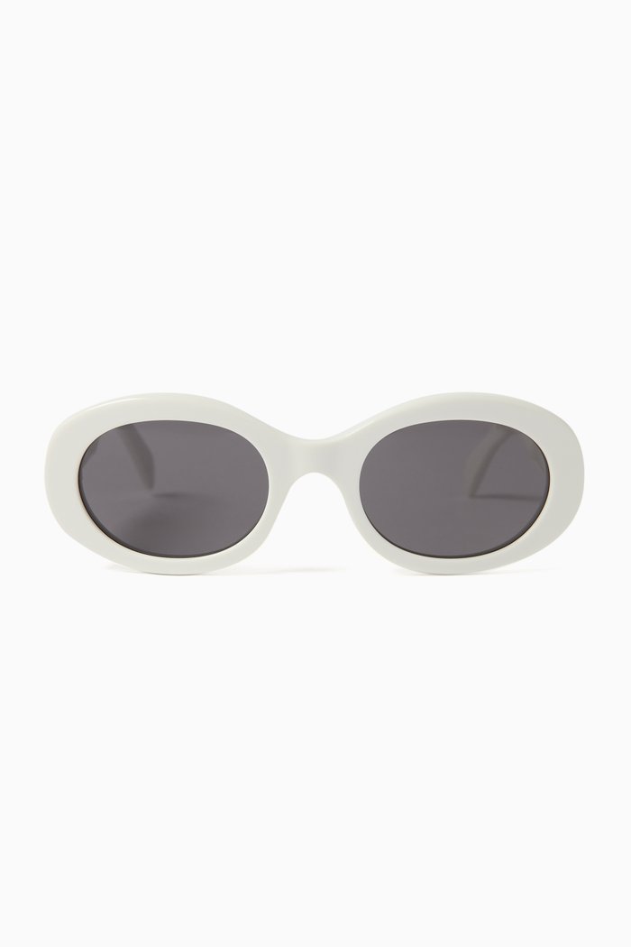

Triomphe Oval Sunglasses in Acetate, White