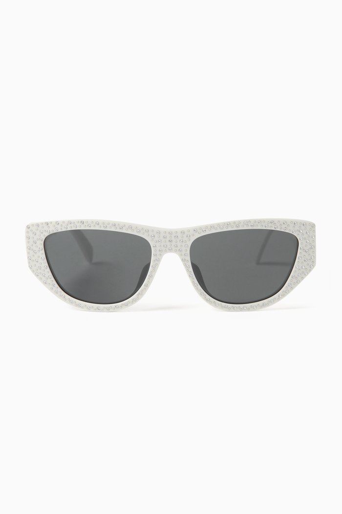 Square Sunglasses in Acetate, White