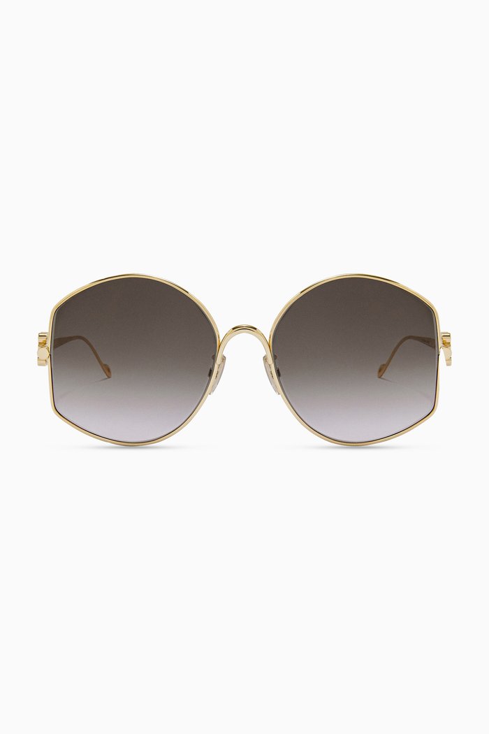 

Oversize Sunglasses in Metal, Gold