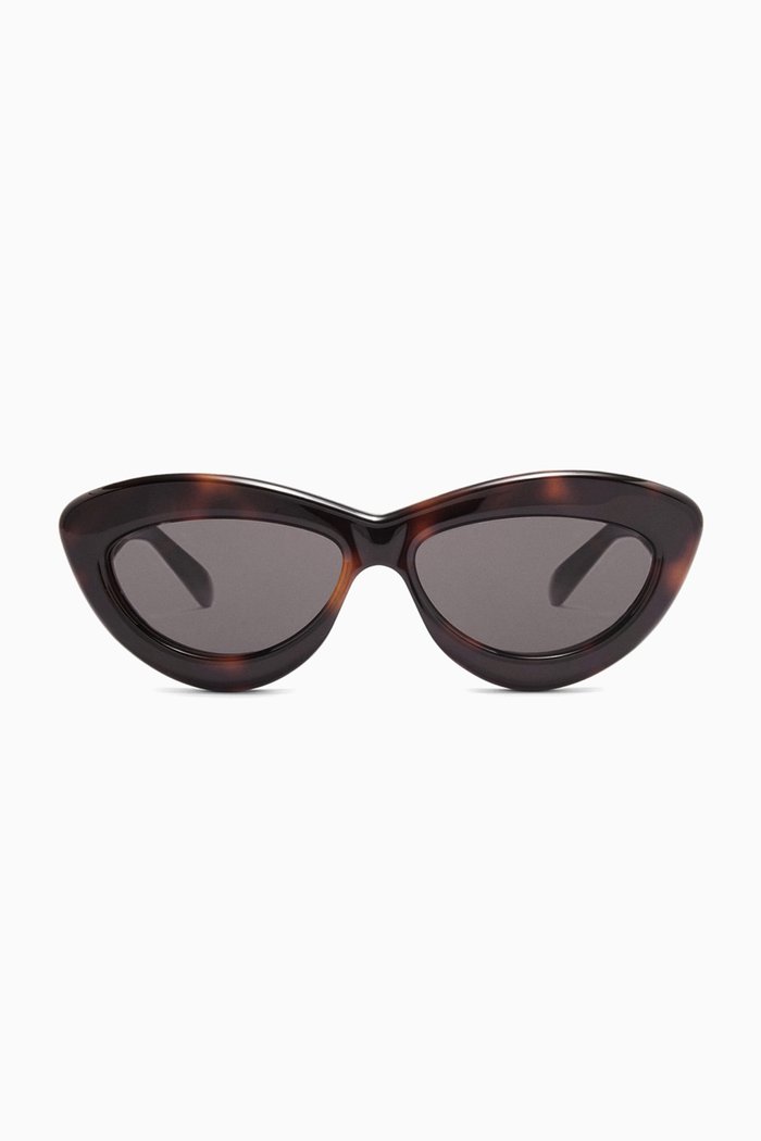 

Curvy Cat-eye Sunglasses in Acetate, Brown