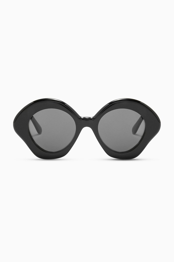 

Small Browline Sunglasses in Acetate, Black