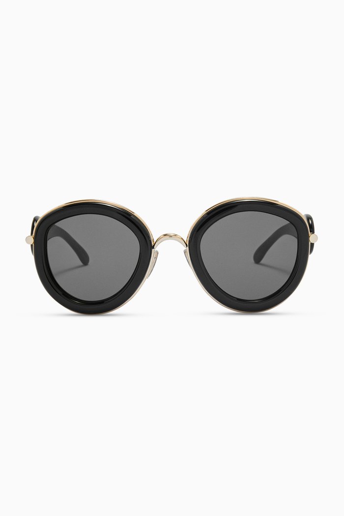

Metal Daisy Sunglasses in Acetate & Metal, Black