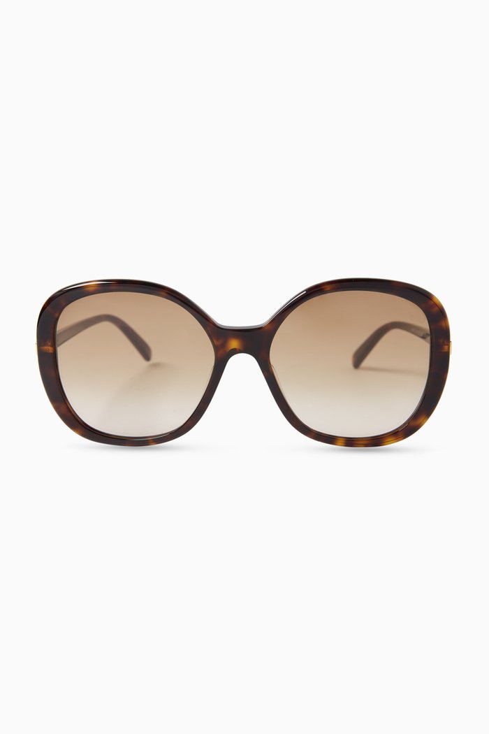 

Oversized Square Gradient Sunglasses in Bio-acetate, Brown