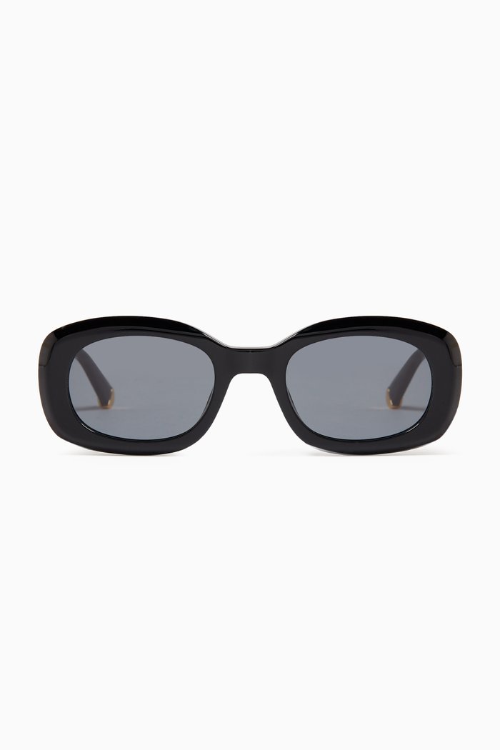 Round Sunglasses in Bio-acetate, Black