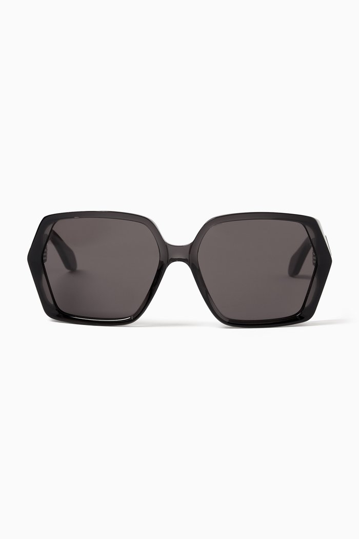 

Geometric Sunglasses in Recycled Acetate, Black