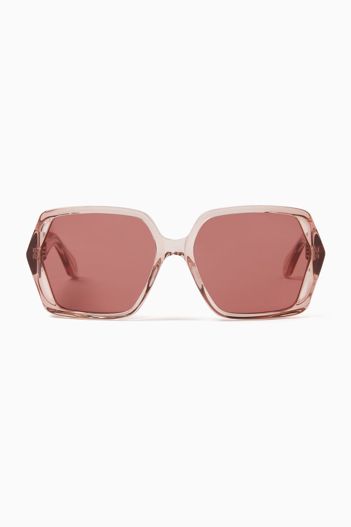 

Geometric Sunglasses in Recycled Acetate, Pink